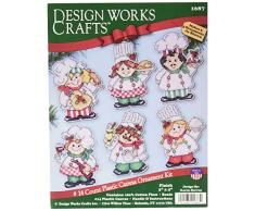 Design Works Christbaumschmuck aus Kunststoff/Segeltuch, Koch-Motiv, Mehrfarbig