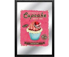 empireposter - Cupcakes - Bakery - GrÃ¶Ãe (cm), ca. 20x30 - Bedruckter Spiegel, NEU - Beschreibung: - Bedruckter Wandspiegel mit schwarzem Kunststoffrahmen in Holzoptik -