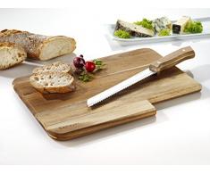 Esmeyer Jack inkl. Brotmesser Schneidbrett, Holz, braun, 36 x 27 x 2.6 cm