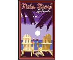 Northwest Art Mall jk-5722 ADRW Palm Beach, Florida Adirondack Stühle Segelboot Print von Künstler Joanne Kollman, 27,9 x 43,2 cm