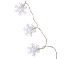 Benzara Schneeflocke Lichterkette mit 20 weißen LED-Lichtern