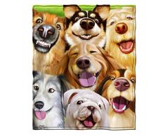 Dawhud Direct Fleecedecke für Queen-Size-Bett, superweich, ca. 190,5 x 228,6 cm 75 x 90 Dogs Selfie