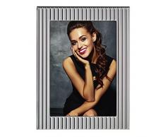 Hama Portrait Bilderrahmen âVenloâ fÃ¼r Foto-GrÃ¶Ãe 10 x 15 cm (Fotorahmen Zum Aufstellen und AufhÃ¤ngen, aus Metall, mit Rillenprofil, glÃ¤nzend, SamtrÃ¼ckwand, Echtglas) Silber