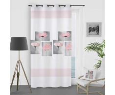 Soleil d Ocre Ösenvorhang, Petale, Polyester, Rosa, 140 x 260 cm