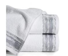 Eurofirany Handtuch Baumwolle Weiß Farbmuster Muster Bordüre Set 3-er Pack Oeko-Tex, 70X140(cm, 3