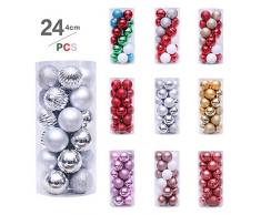 Belee Christbaumkugel-Ornamente bruchsicher Weihnachtsdekoration Baumkugeln für Urlaub Hochzeit Party Dekoration 1.57 silberfarben