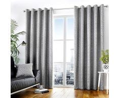 Curtina Vorhang mit Ösen, gefüttert, 100% Polyester, 168 x 229 cm, Graphit