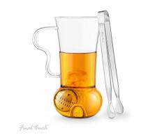 FINAL TOUCH Tea Infusion Roller | Tee Infuser für losen Tee Teeglass Teegläser Set enthält Becher 14oz 400ml, Tongs & Infusion Ball Filter LOSE Tea Infuser - Geschenk Set