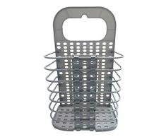 hlq Wäschekorb zum Aufhängen, faltbar, mit Griffen, zur Aufbewahrung von Kleidung, Handtüchern, Spielzeug für Schlafzimmer, Badezimmer, Weiß