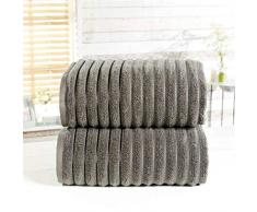 Rapport Handtuch-Set, gerippt, 100% Baumwolle, Anthrazit, 2 Stück