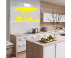 INDIGOS 4052166117852 Wandtattoo w556 Afrika / Steppe, Elefant Nashorn Wandaufkleber 80 x 42 cm, gelb