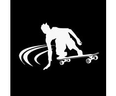 BIBITIME Vinyl Cars Türen Fenster PVC Aufkleber Laptop Cover Kühlschrank Aufkleber Kinder Baby Kinder Zimmer Kinderzimmer Wandtattoo Decor Small (Refer) Drift Skateboard Boy-White