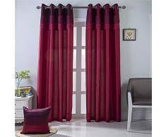 Gyrohome Verdunkelungsvorhänge aus Kunstseide, komplett gefüttert, wärmeisolierend, Rauschunterdrückung, kein Formaldehyd für Wohnzimmer, Schlafzimmer, 2 Paneele, 100 % Polyester, Red(super Blackout), 52W*96L*2