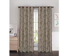 Window Elements Florabotanica Vorhang aus Kunstseide, extra breit, mit Ösen 54x84 graugrün