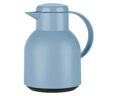 Emsa F4010100 Samba Isolierkanne (1 Liter, Quick Press Verschluss, 12h heiÃ, 24h kalt) puder-blau