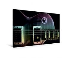 Premium Textil-Leinwand 75 cm x 50 cm quer, RAINBOW - Gitarre | Wandbild, Bild auf Keilrahmen, Fertigbild auf echter Leinwand, Leinwanddruck: Gitarre in Low-key Fotografie dargestellt (CALVENDO Kunst);CALVENDO Kunst