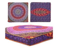 Drittes Auge Ländern – Indischen Mandala Boden Kissen quadratisch osmanischen Pouf Sofa Übergroße Kissenbezug Baumwolle Platz Ottoman Puffs Hund/Pets Bett