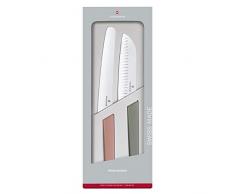 Victorinox 6.9096.22G Swiss Modern Küchengarnitur, 2-teilig, Santokumesser, Brot-und Konditormesser, rostfrei, spülmaschinengeeignet, Mehrfarbig, Stahl