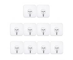 micg Nail frei Abnehmbare Transparent Schwer Pflicht Wandhaken für Badezimmer Küche Wand Aufhänger Deckenleuchte Haken 22 lbs/10 kg 10 Stück