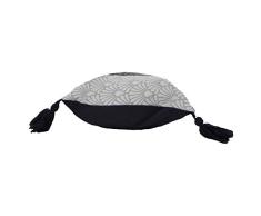 COTON DINTERIEUR Dekokissen COMPR. Pompons 30 x 50 cm Baumwolle Imp. Eternity Naturel des. Platz