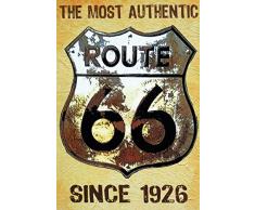 Schatzmix Wappen Route 66 Since 1926 USA Metallschild Wanddeko 20x30 cm tin Sign Blechschild, Blech, Mehrfarbig