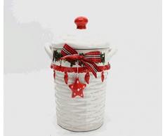 F.G.F. Vorratsdose, Keramik, 19 x 16 x 12 cm, Mehrfarbig