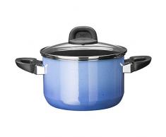Silit Modesto Line Kochtopf, hoch 20cm, Glasdeckel, Fleischtopf 3,7l, Silargan Funktionskeramik, Topf Induktion, blau