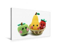 Premium Textil-Leinwand 75 x 50 cm Quer-Format GehÃ¤kelte sÃ¼Ãe FrÃ¼chtchen im Korb | Wandbild, HD-Bild auf Keilrahmen, Fertigbild auf hochwertigem Vlies, Leinwanddruck von Anja Frost