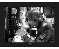 Komar Wandbild Star Wars Classic Leia Han Kiss Quote | Kinderzimmer, Jugendzimmer, Dekoration, Kunstdruck | ohne Rahmen | WB123-40x30 | Größe: 40 x 30 cm (Breite x Höhe)