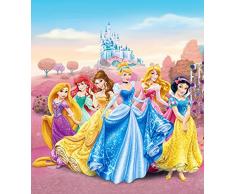AG Design FTDxl 1913 Disney Princess Prinzessinen, Papier Fototapete Kinderzimmer- 180x202 cm - 2 teile, Papier, multicolor, 0,1 x 180 x 202 cm