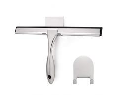 Alotpower Duschabzieher Edelstahl Duschabzieher Glaswischer für Duschtüren, Badezimmer, Fenster und Autoglas, 25,4 cm (2 Klebehaken)