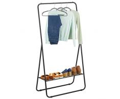 mDesign Kleiderstange – tragbarer Kleiderständer für Schlafzimmer, Schrank oder Eingangsbereich – praktischer Garderobenständer aus robustem Metall – Mattschwarz