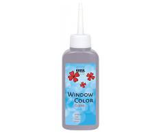 Kreul 40217 - Window Color Clear, Fenstermalfarbe auf Wasserbasis, für glatte Oberflächen wie Glas, Spiegel und Fliesen, 80 ml Malflasche, grau