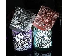cozyt 50 Stück Packungen Papier Votivkerze Teelichthalter-Laser-Cut für Deko Hochzeit Party violett