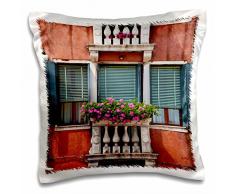 3dRose Blumenkästen, Street Szenen aus Venedig, Italien – EU16 teg0383 – Terry Eggers – Kissen Fall, 16 von 16 Zoll (PC 138222 _ 1)