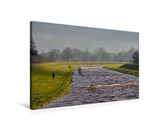 Premium Textil-Leinwand 90 x 60 cm Quer-Format Die Elz bei Wasser | Wandbild, HD-Bild auf Keilrahmen, Fertigbild auf hochwertigem Vlies, Leinwanddruck von Ingo Laue