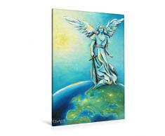 Premium Textil-Leinwand 80 x 120 cm Hoch-Format Erzengel Michael als Schutzengel der Erde | Wandbild, HD-Bild auf Keilrahmen, Fertigbild auf hochwertigem Vlies, Leinwanddruck von Marita Zacharias