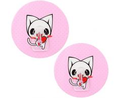 mumbi Handtuchhalter selbstklebend Handtuchhaken (ohne Bohren, Klebehaken) mit Motiv Katze (2-er Set)