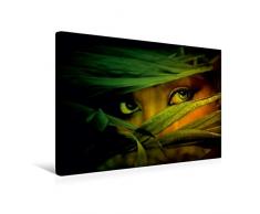 Calvendo Premium Textil-Leinwand 45 cm x 30 cm Quer, Dschungelaugen im Regenwald | Wandbild, Bild auf Keilrahmen, Fertigbild auf Echter Leinwand, Leinwanddruck: Grüne Augen Menschen Menschen