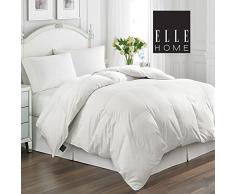 ELLE HOME Bettdecke aus Mikrofaser, mit Federn, 104 x 88 cm, Weiß