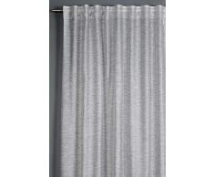 GARDINIA Vorhang mit verdeckten Schlaufen und Gardinenband, Blickdichter Gardinenschal, Jaquard-Voile, Grau, 140 x 245 cm