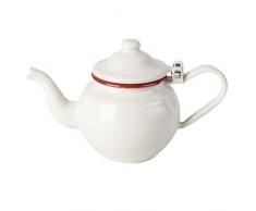 IBILI Teekanne 0,5 l aus emailliertem Stahl in weiß/rot, 10 x 17 x 10 cm
