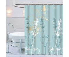 AOACreations Duschvorhang mit Haken für Badezimmer, 183 x 183 cm, Heimdeko, Katzen, Hirsch, Bäume, Blätter, Schmetterling Kollektion Multi 29