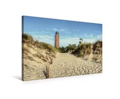 Premium Textil-Leinwand 75 x 50 cm Quer-Format Leuchtturm Prerow | Wandbild, HD-Bild auf Keilrahmen, Fertigbild auf hochwertigem Vlies, Leinwanddruck von Steffen Gierok