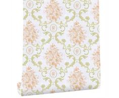 TaoGift Selbstklebende Vinyl-Damast-Regaleinlage Kontaktpapier für Küchenschränke, Kommode, Schublade Backsplash Walls 44,7 x 117 cm