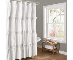 Lush Decor Darla Duschvorhang, 72 x 72-Zoll, weiß