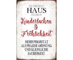 Schatzmix Spruch Kinderlachen & FrÃ¶hlichkeit Metallschild 20x30 Deko tin Sign Blechschild, Blech, Mehrfarbig, 20x30 cm
