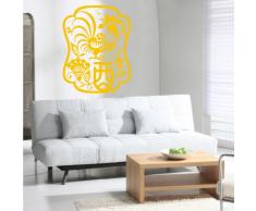 INDIGOS 4052166083935 Wandtattoo w468 Tierzeichen Hahn Wandaufkleber, 96 x 74 cm, gold