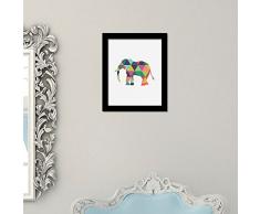 Walplus Wandaufkleber auf Leinwand, Motiv Elefant, Vinyl, Mehrfarbig, 40 x 30 x 3 cm