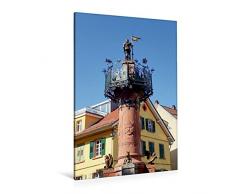 Premium Textil-Leinwand 80 x 120 cm Hoch-Format Der Rodensteiner Brunnen in Weinheim | Wandbild, HD-Bild auf Keilrahmen, Fertigbild auf hochwertigem Vlies, Leinwanddruck von Ilona Andersen